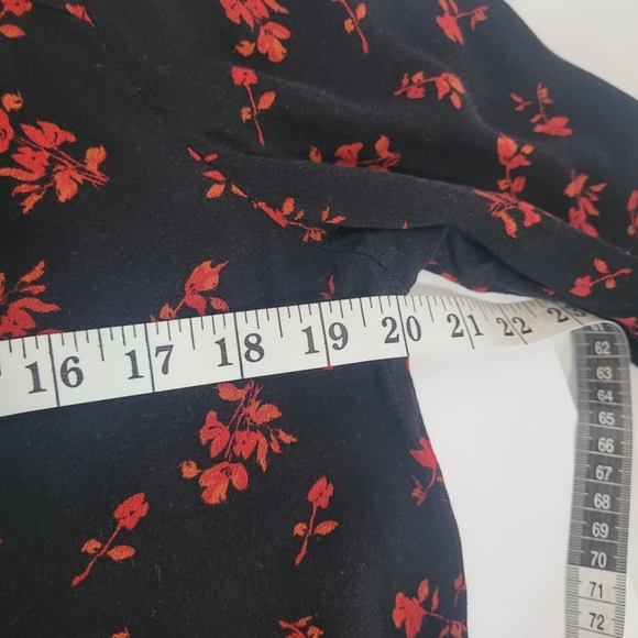 Mossimo Witchy Dark Romantic Fairy Grunge Flutter Sleeve Top Black & Red - Picture 9 of 11